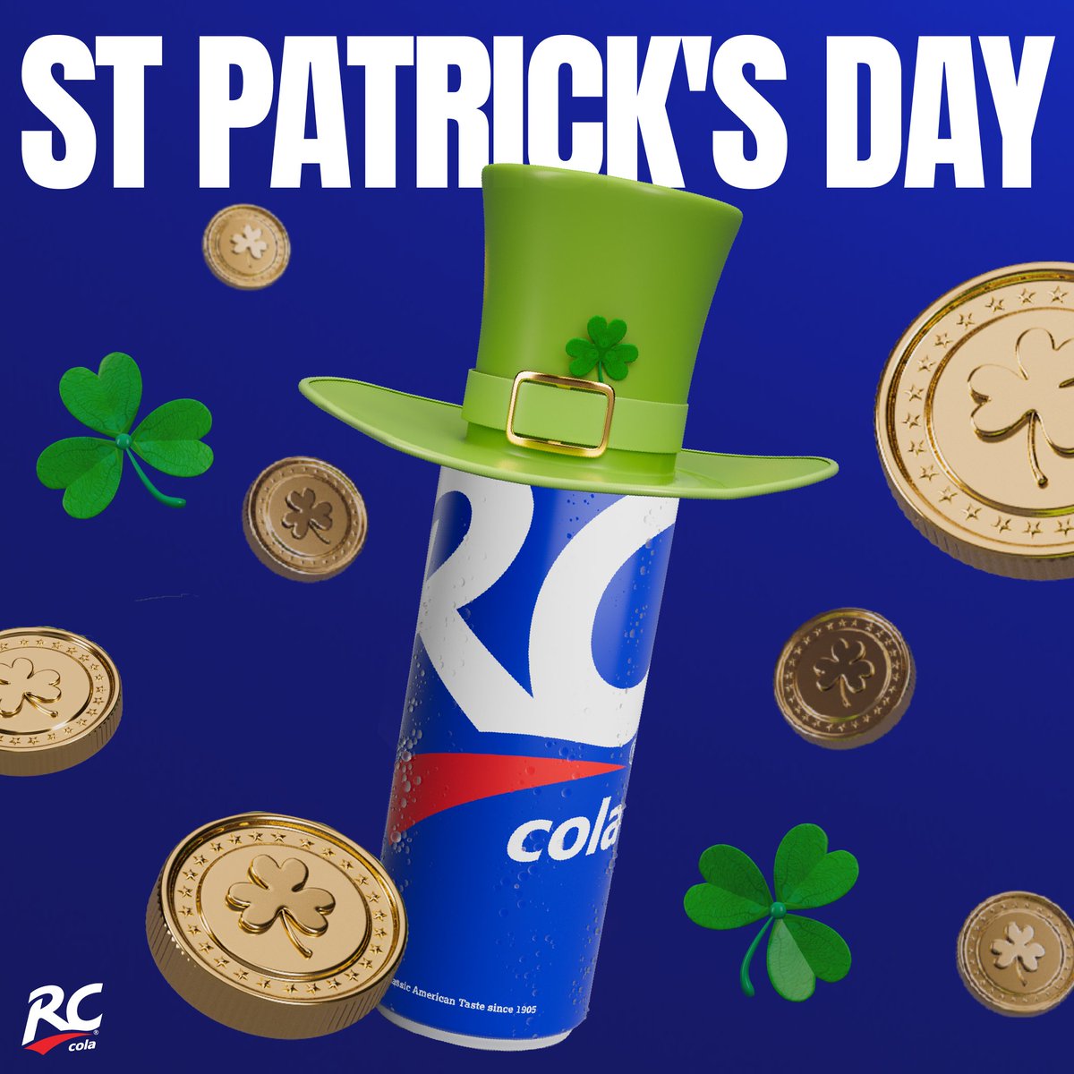 Happy St. Patrick's Day from all of us at RC Cola! 🍀 We're pretty sure that St Patrick himself would have savored a refreshing bottle of RC Cola, don't you agree? #StPatricksDay #BeverageIndustry