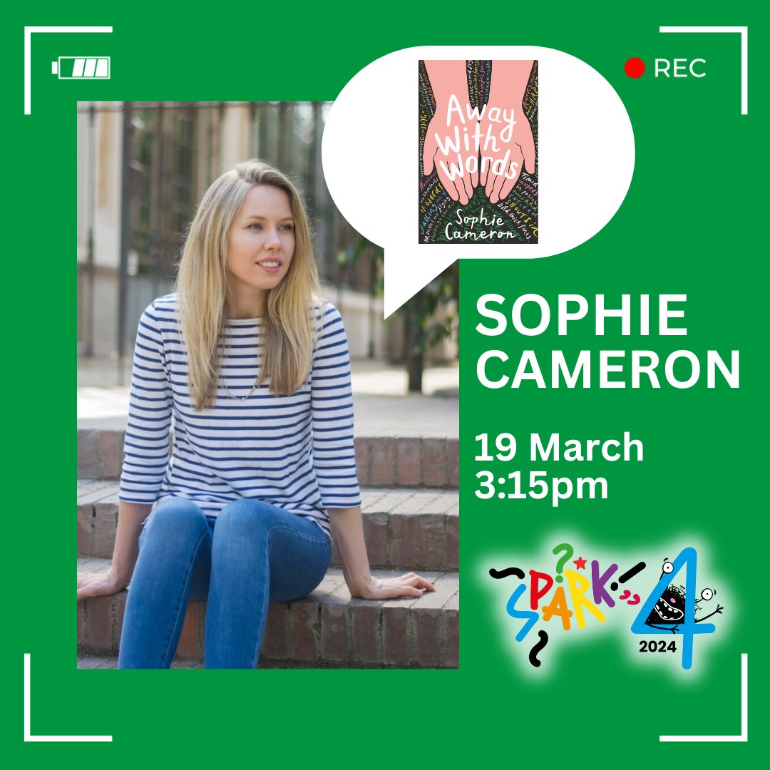 It's today! Join us at 3:15pm to meet @sophiecameronbooks shortlisted in our 11+ category with 'Away with Words' See our latest update email for details. @littletigerbooks @rrouillard