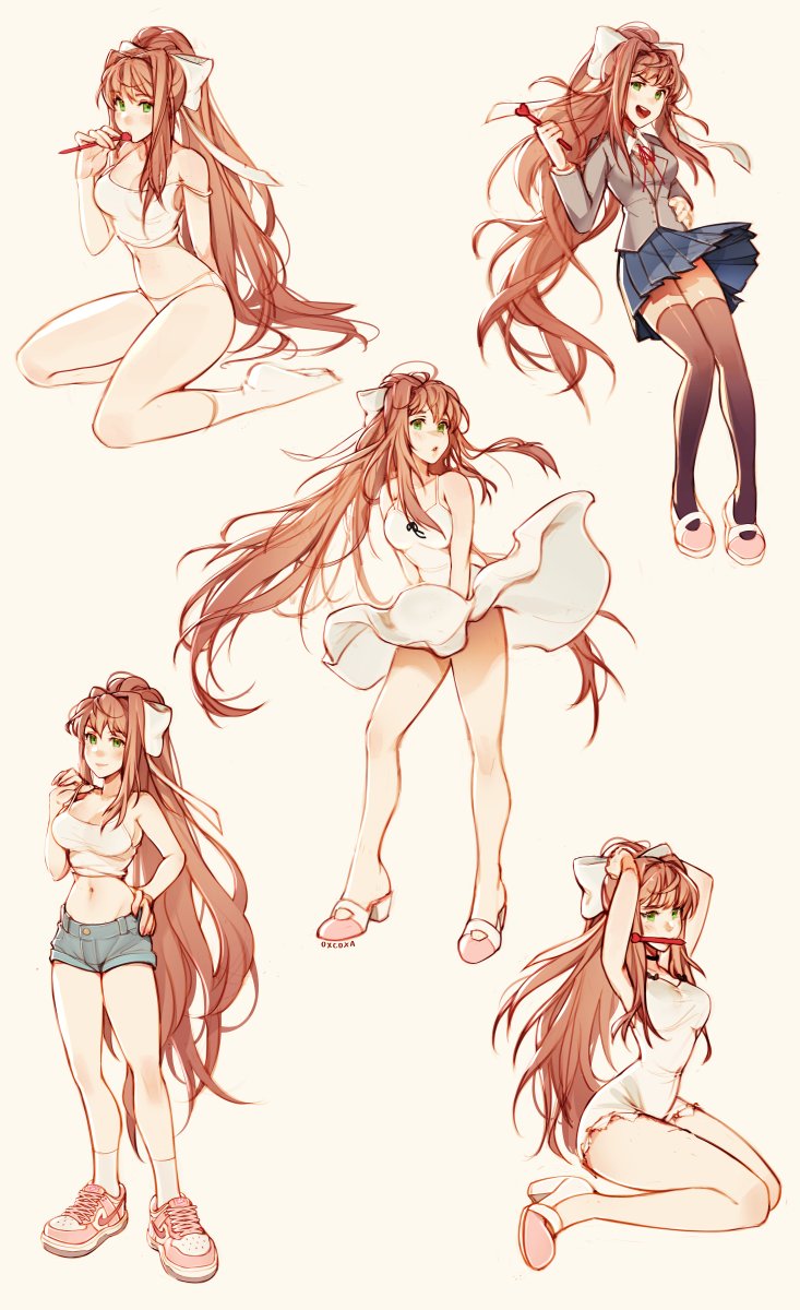モニカ(DDLC) 「Monika (DDLC)  」|𝖔𝖝𝖈𝖔𝖝𝖆 ✨のイラスト