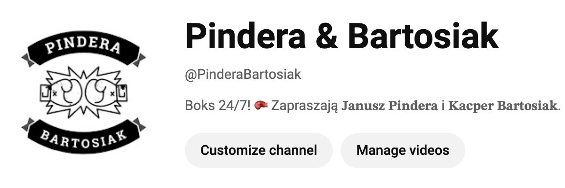 🚨 NOWY KANAŁ O BOKSIE! 🚨

Zapraszamy z Panem <a href="/JanuszPindera/">Janusz Pindera</a> do nowego miejsca na rozmowy o boksie! 🤝 Mamy dużo pomysłów - pierwsze materiały od poniedziałku 🔜 

Prośba o subskrypcje i zrobienie hałasu! 🙏

Link ⤵️⤵️⤵️
youtube.com/channel/UCBVLc…