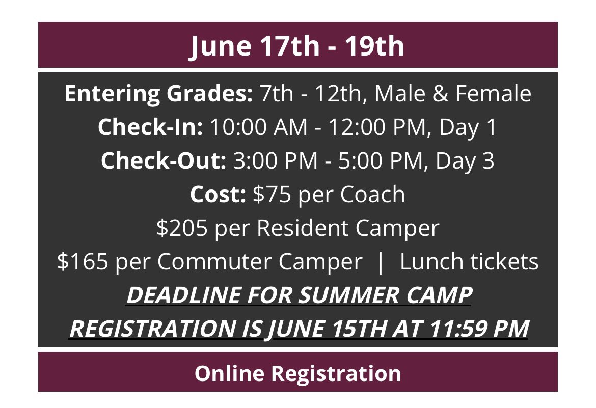 32nd Annual Team Camp registration is open, Sign up today!! #BeYourBest