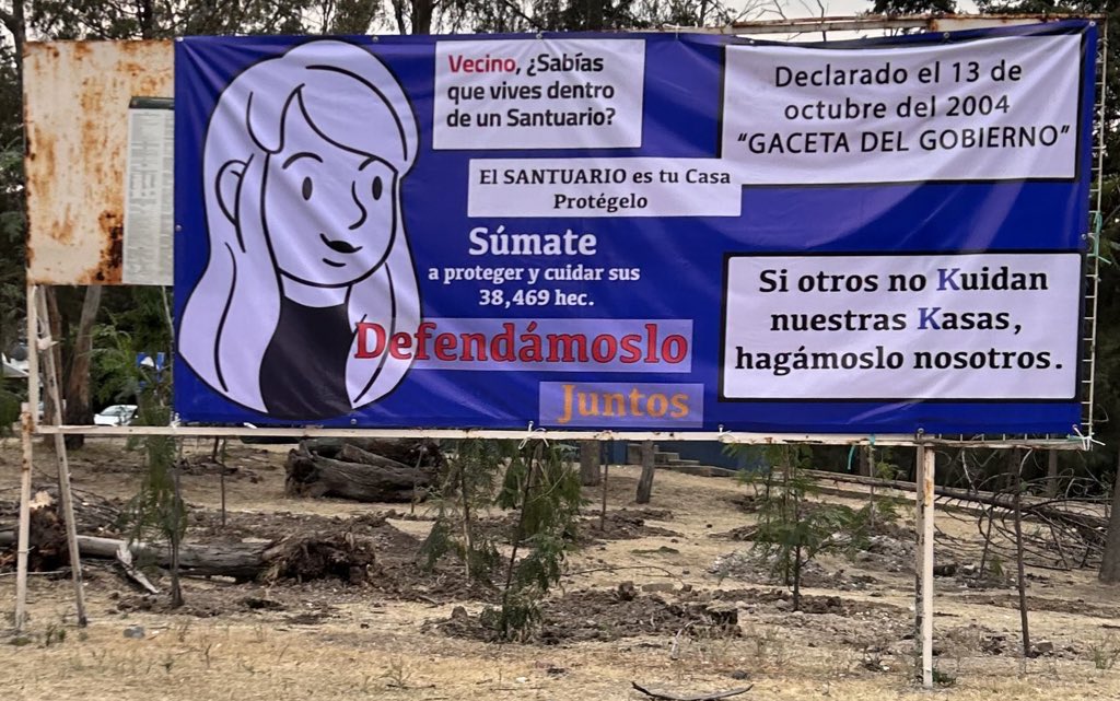 SanCastaR's tweet photo. Les dejo esta imagen con la que amaneció #BosquesDelLago 
Lamentablemente “desapareció” 24hrs después. 

Pensé que había libertad de expresión! 
Parece que  a alguien le incomodó. 

#quetodomundoseEntere #SantuarioPresaGpe
#edomex #karlafiesco #CuautitlánIzcalli https://t.co/QYgVYmgg16