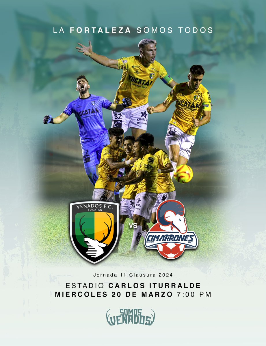 SomosVenados's tweet photo. Próximo Miércoles 20 de Marzo todo #Yucatán apoyando a @venadosfc en el Iturralde. #PrimeroSoyVenado https://t.co/q4osrVauyj