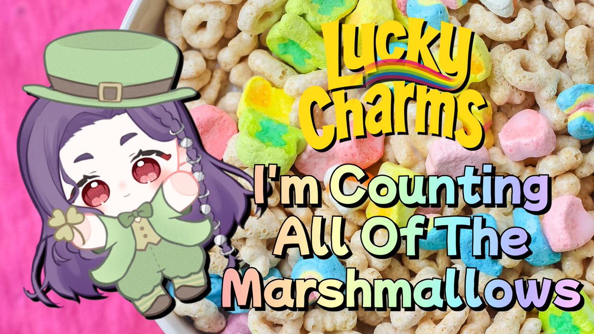 VampirateOdessa's tweet photo. This is possibly the dumbest concept for a stream of all time. Attendance is MANDATORY.

We're counting all the marshmallows in a box of lucky charms!!! 💗🌠🧲🍀🌜🍲🌈🎈

🏴‍☠️ TONIGHT at 7 pm ET 🩸
#Vtuber #StPatricksDay #Vampiracy https://t.co/WuwMvtWzNO