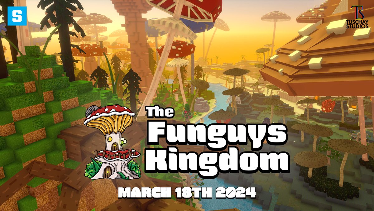 Launching Monday (3/18) - THE FUNGUYS KINGDOM 🍄🍄🍄🍄🍄🍄🍄🍄🍄🍄🍄🍄🍄🍄 Explore the world of the @FunguyFamily and help restore your grandpa's farm in this RPG/Farm Life Simulator! Only on @TheSandboxGame 🍄 Join the launch party on Twitch Tomorrow at 8PM UTC 🔗Link:…