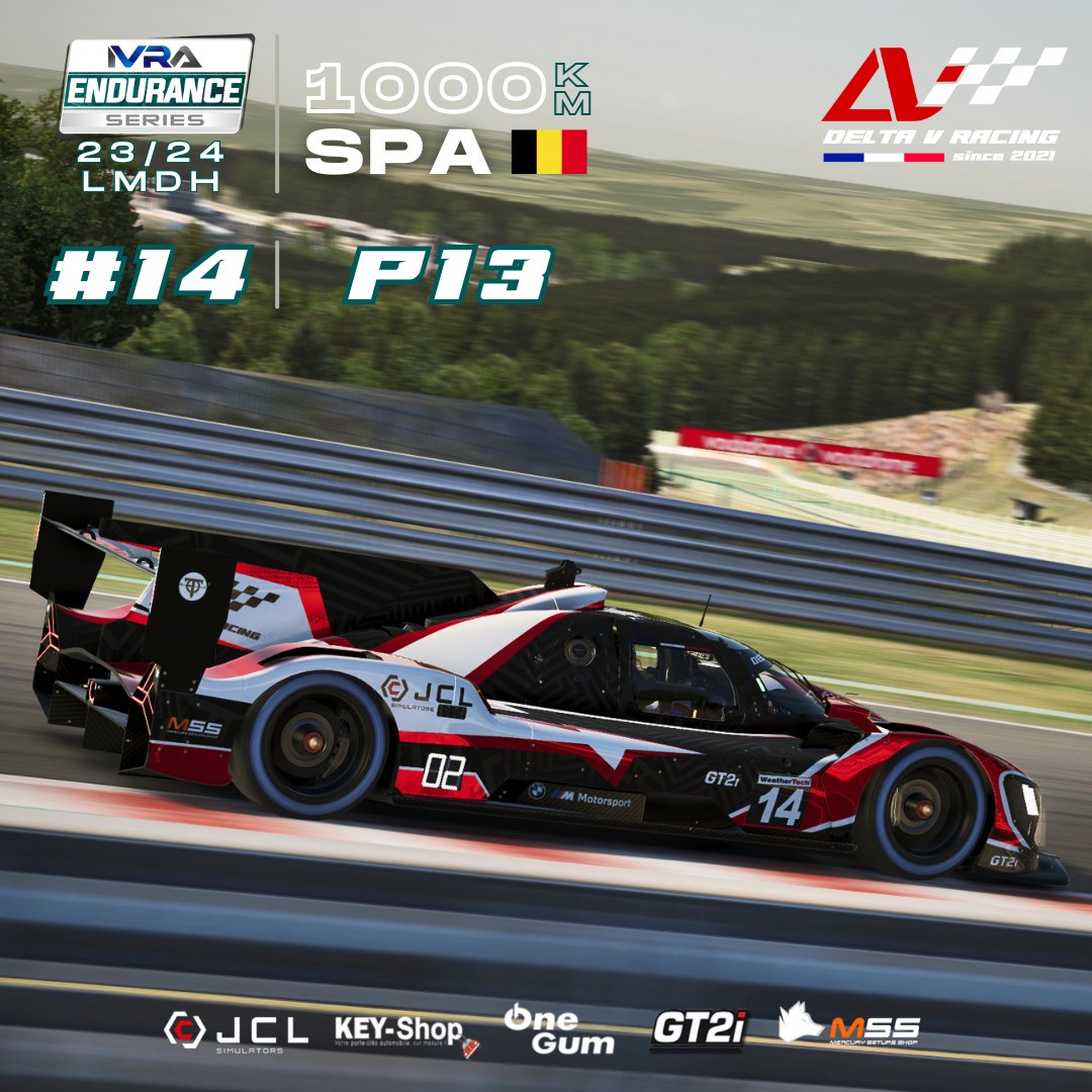 DeltaV_Racing's tweet photo. 🇫🇷 @IVRALeague Endurance Series:
Notre BMW GTP #14 s'est classée 13ème, tandis que notre BMW GT3 #119 a effectué une belle remontée en terminant 10ème après s'être élancé 21ème. Rendez-vous à Fuji pour la finale ! 🇯🇵
#deltavracing #racing #simracing #iracing #ivraendurance https://t.co/F1udnwAQ4i