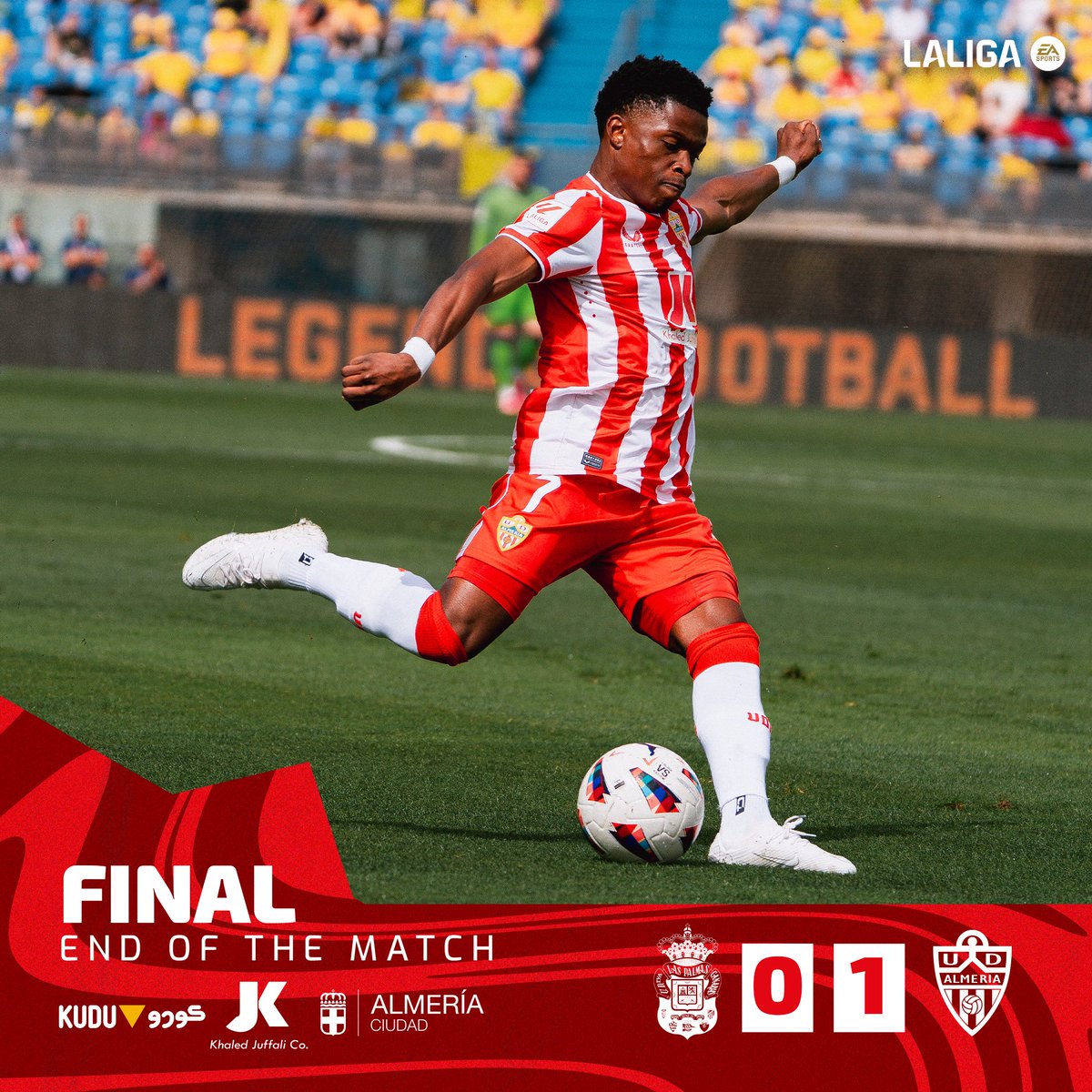 U_D_Almeria's tweet image. 🔚 ¡Victoria! 💪

🔴 @UDLP_Oficial 0-1 UD Almería 

⚽️ Baptistao.

#VamosAlmería 🔴⚪️ | #LasPalmasAlmería ⚔️ | #UDARadio 📻