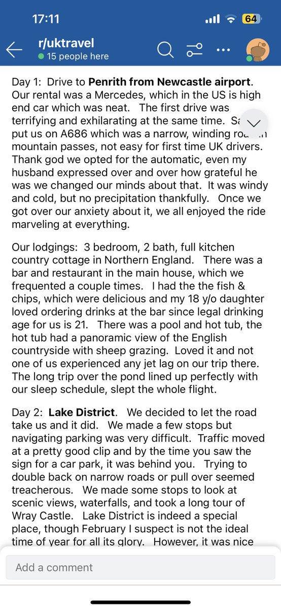 FranArtHistory's tweet photo. So, remember the Americans who wanted to fly into Newcastle and drive between Scotland, the Lake District, London, and Cornwall all in one week? 
They only went and did it: https://t.co/Ew1tM99fwg