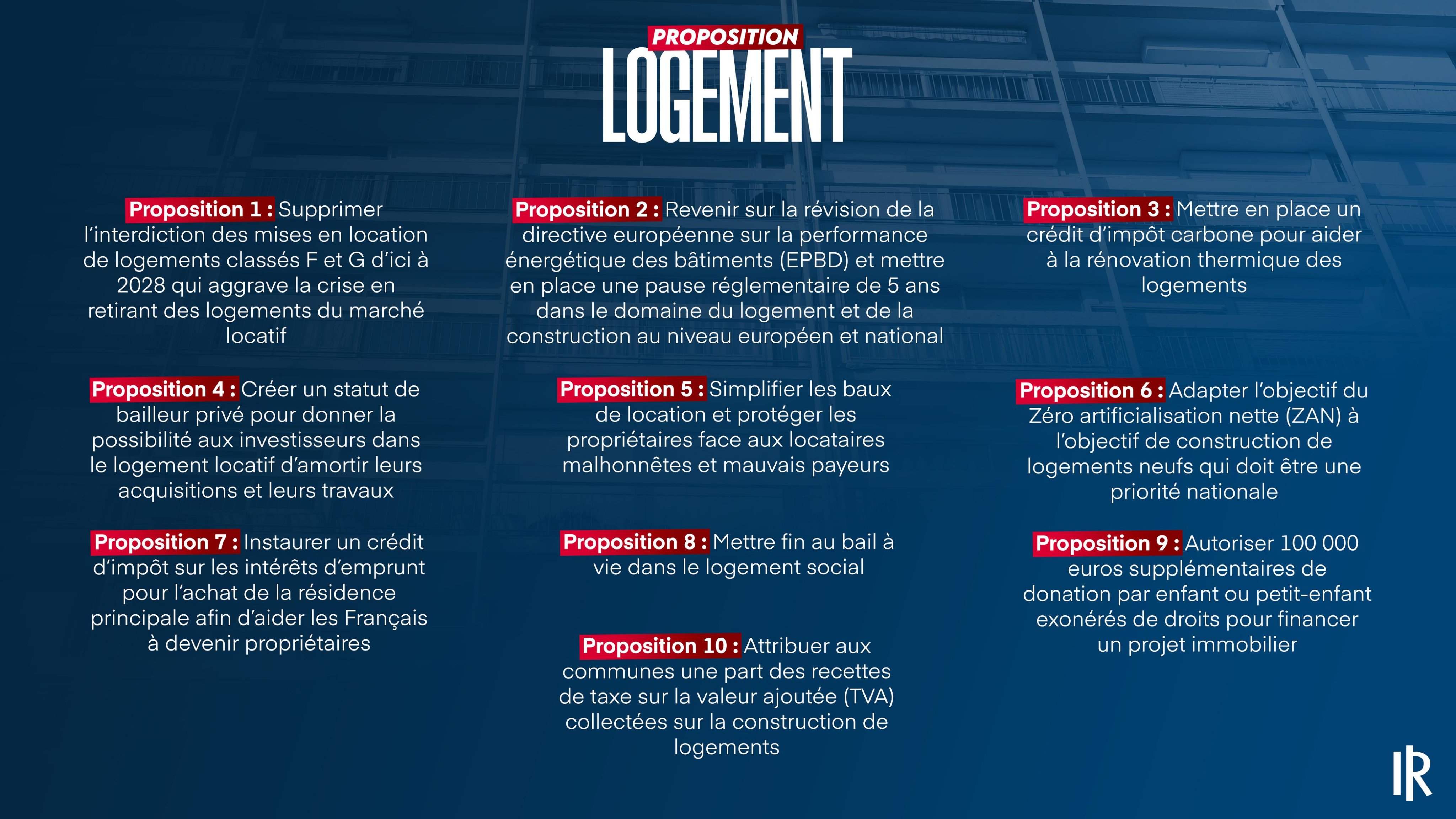 Propositions logement