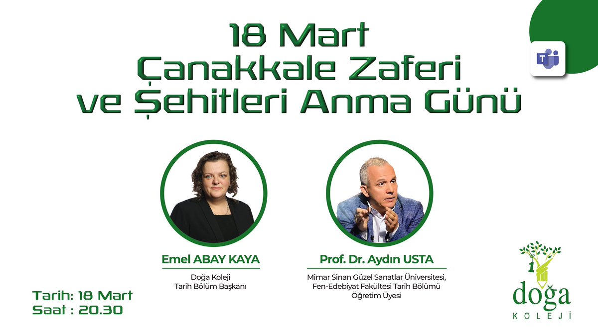 18 Mart Çanakkale Zaferi ve Şehitleri Anma Günü'nde, Mimar Sinan Güzel Sanatlar Üniversitesi Fen-Edebiyat Fakültesi Tarih Bölümü Öğretim Üyesi Prof. Dr. Aydın Usta ile bir araya geliyoruz. 
🗓️18 Mart
⏰20.30
