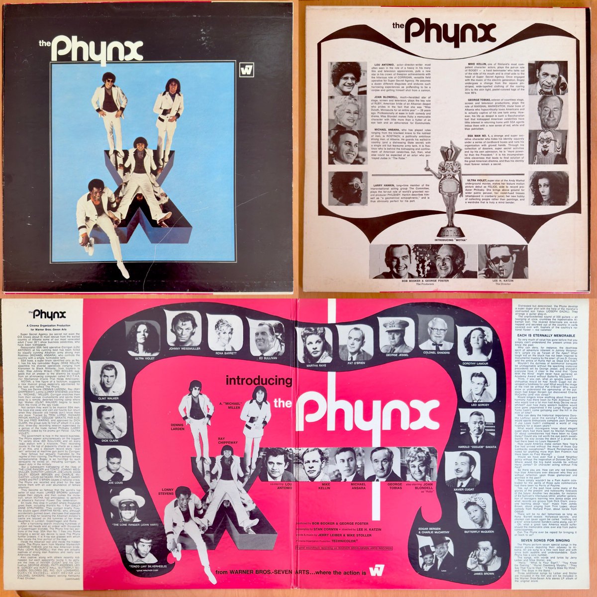 Fake THE PHYNX album art that was used as promotional items.  A fascinating discussion with music producer @andyzax , who is behind the reissues of Judee Sill, John Cale, The Complete Woodstock, about the why and the how of this horrible music. shows.acast.com/64de4e5db2838f…