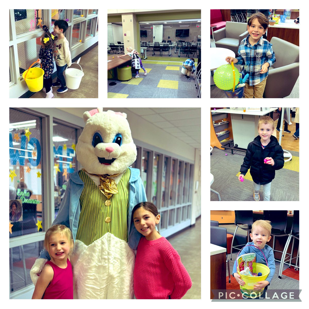 ProfePluma's tweet photo. Lots of fun at the staff family egg hunt today! Thank you to L-Town Grounds for supplying the delicious drinks, East Campus MIS for the space, and @TBenaitis for being our bunny 🐰 🥚 https://t.co/S1ai8n9BbU