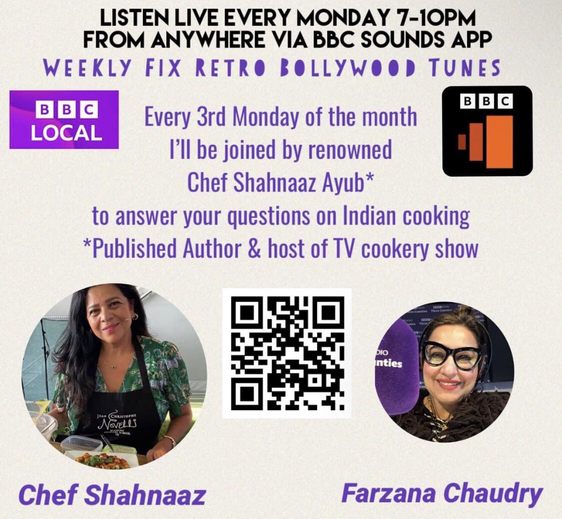 📻On Mon I’m joined by chef Shahnaaz Ayub. 👩🏼‍🍳Author, food blogger, live cookery demonstrator& tutor, she’ll be answering your questions relating to Indian cooking & sharing her tips and skills. 👇🏽Please post any questions you may have relating to Indian cuisine 📻@BBCSounds