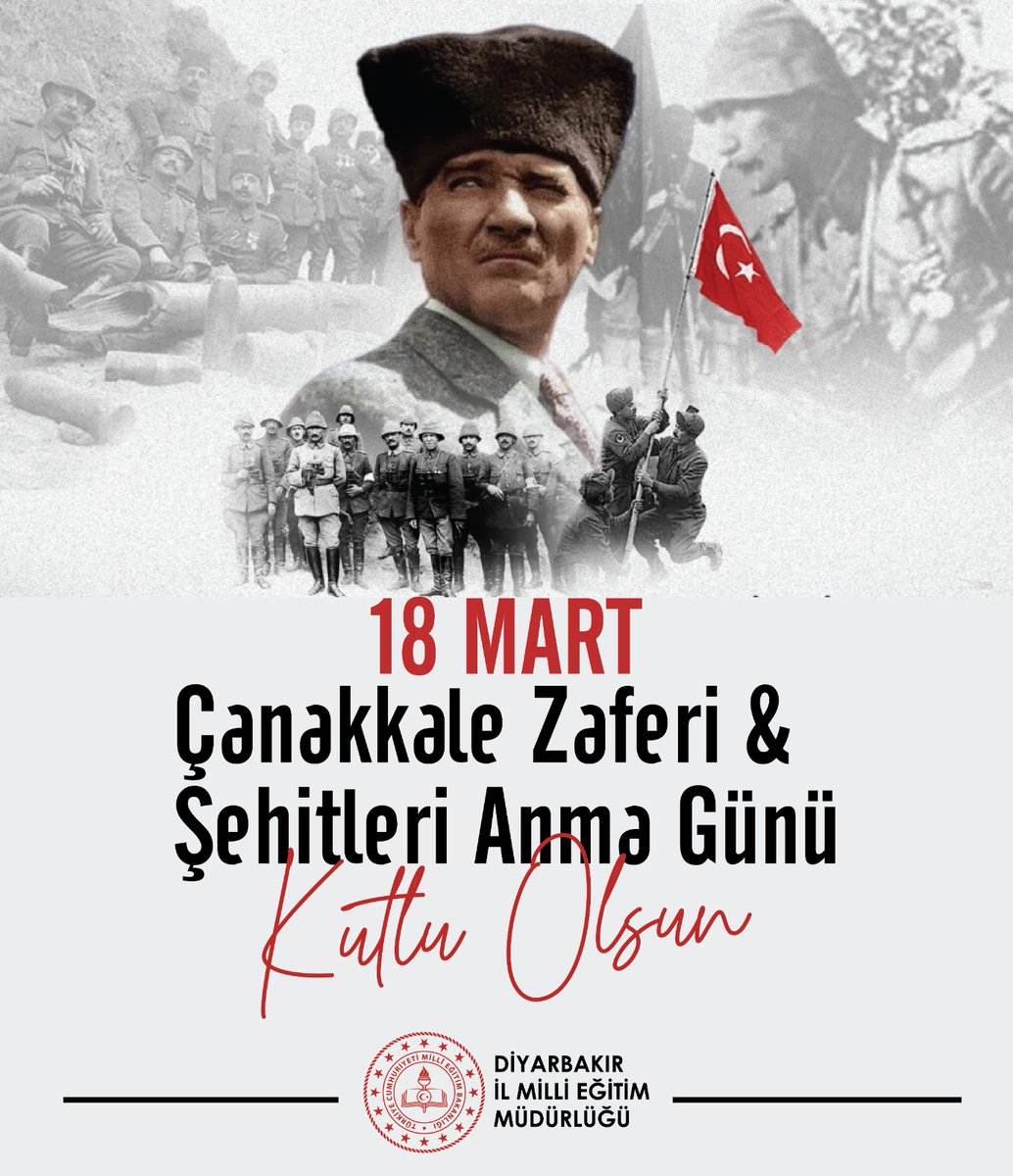 🇹🇷18 Mart Çanakkale Zaferi'nin🇹🇷 109. yıl dönümünde, vatanımızı korumak için canlarını feda eden kahraman şehitlerimizi ve gazilerimizi rahmet, minnet ve şükranla anıyoruz.

<a href="/tcmeb/">Millî Eğitim Bakanlığı</a> 
<a href="/Yusuf__Tekin/">Yusuf Tekin</a>
<a href="/aliihsansu_/">Ali İhsan Su</a> 
<a href="/Murat4Kucukali/">Murat Küçükali</a>