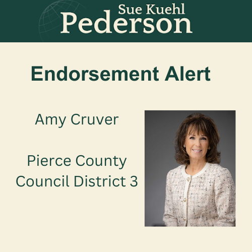 ICYMI: Pierce County Councilwoman Amy Cruver has endorsed Sue Kuehl Pederson for Washington State Commissioner of Public Lands!