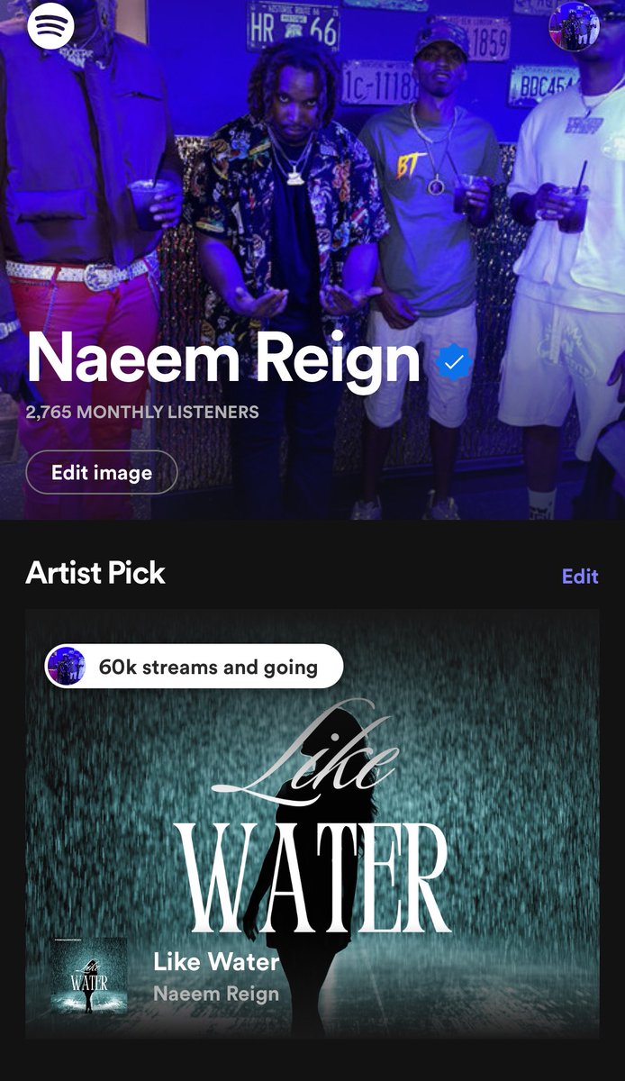 NaeemReign's tweet image. Like Water 60k streams and going listen now ⬇️ 

open.spotify.com/album/3WwR64s1…

#naeemreign #naeemreignllc #likewater