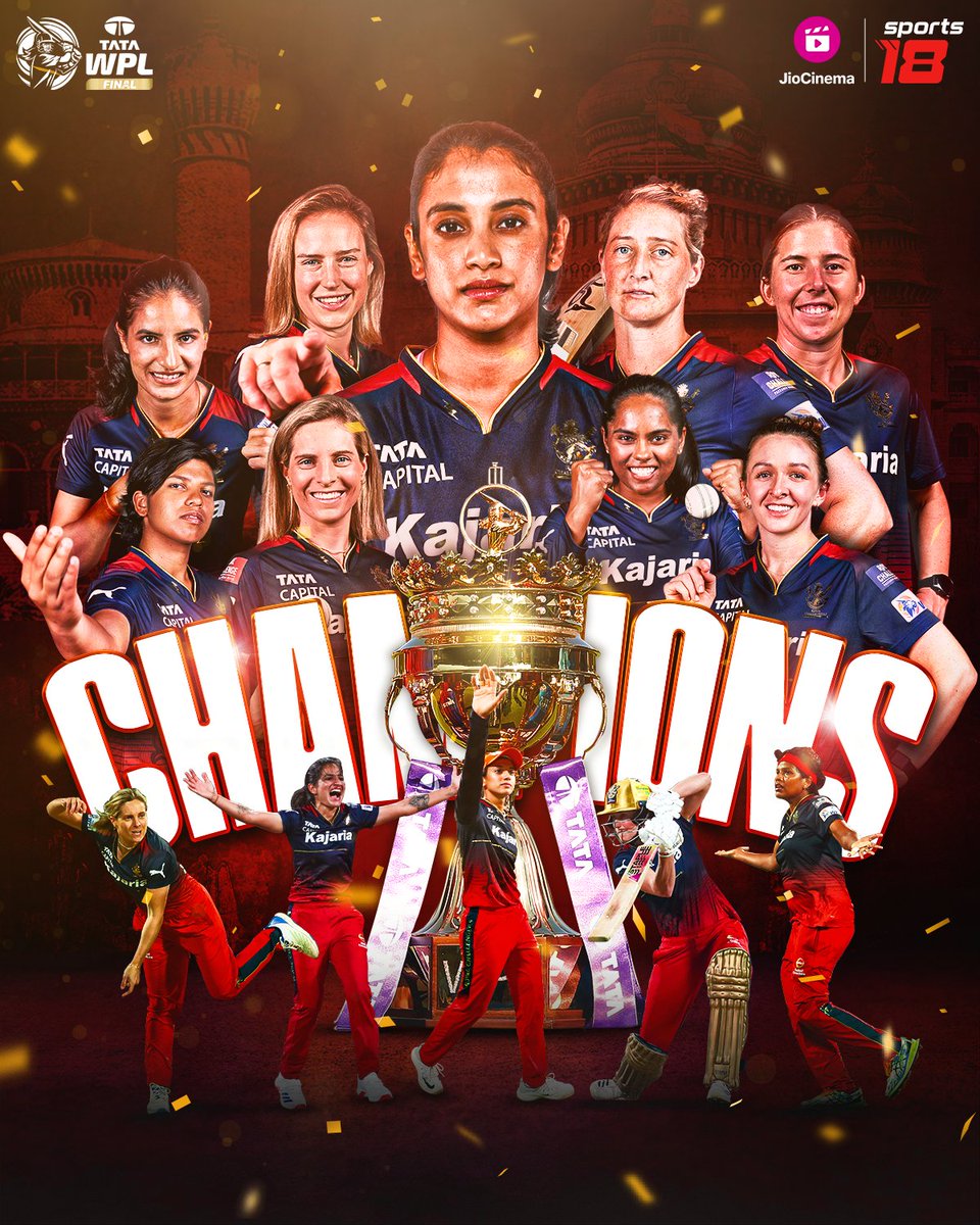 saiDHFPB_'s tweet photo. ๐๐ ๐๐๐๐ ๐๐๐ ๐๐๐๐๐ - Once a prophecy, now a reality ๐คฉ๐ฅ
Royal Challengers Bangalore are the ๐๐๐๐๐๐๐๐๐ of the #TATAWPL ๐
#DCvRCB #TATAWPLonSports18 #TATAWPLonJioCinema #JioCinemaSports #CheerTheW https://t.co/x0w7tCflec
