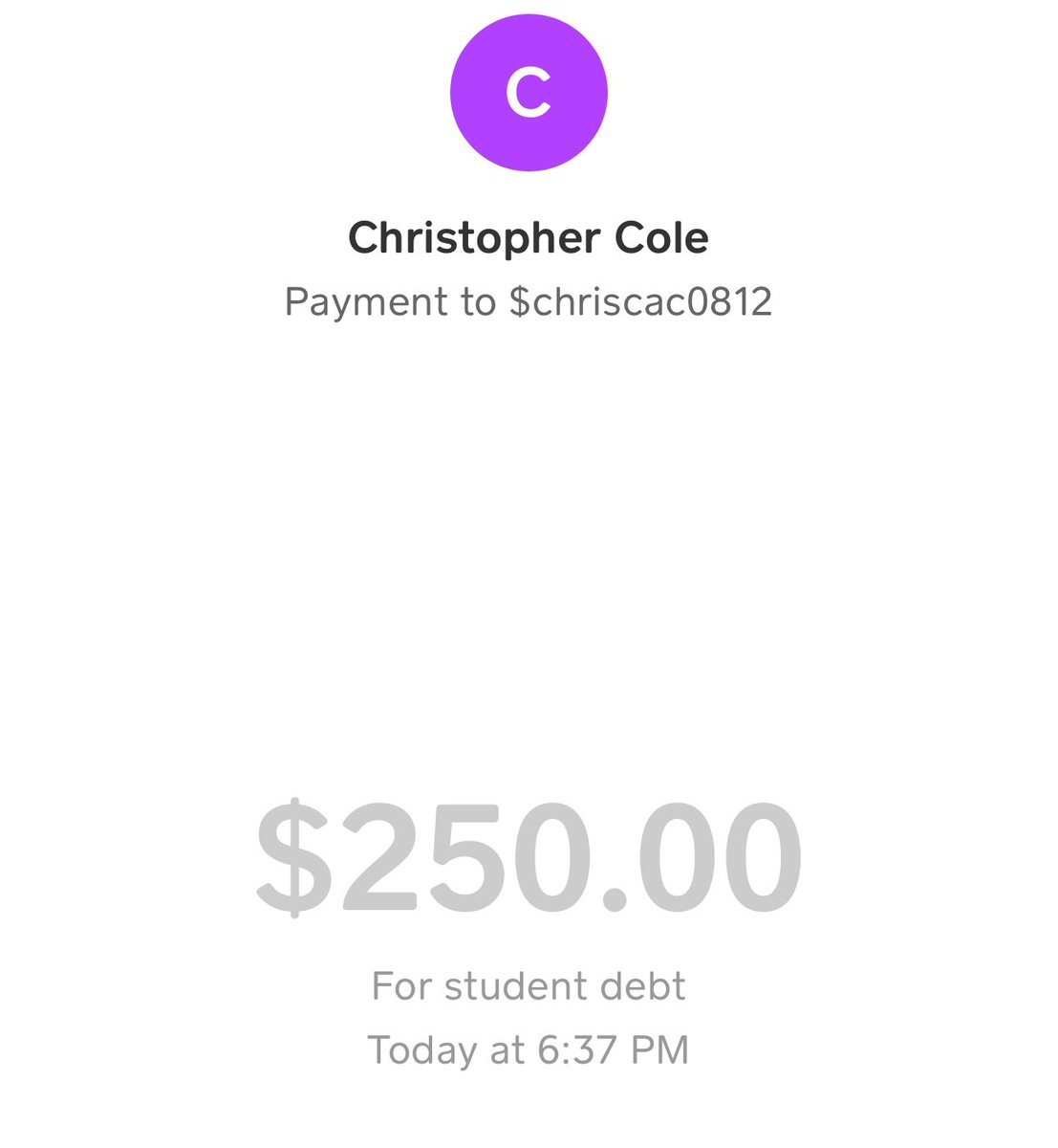 teampulte56's tweet photo. $250 to pay on your student debt https://t.co/jrdNDuGKdt