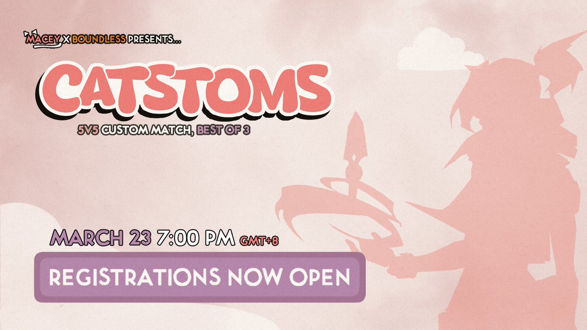 macey_vo's tweet photo. 🫵WE WANT YOU!!! 🫵

THE REGISTRATIONS FOR EPISODE 6 OF THE MACEY X 
@GGBoundless VALORANT #CATSTOMS is now open!!!

10 Players.
2 teams.
3 maps.

Have what it takes to win it all?
Sign up below, and we'll see you this Saturday night!
👇👇👇
https://t.co/pckiQJg8Ue https://t.co/NT8uzw1M1q