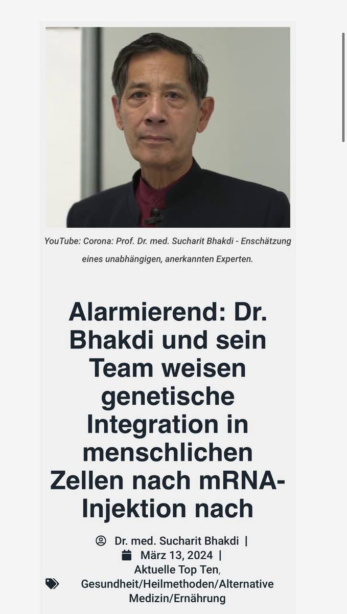 888 Unabhängige Labore weltweit bestätigen Bhakdis alarmierende Impfstoff-Erkenntnisse
Vor wenigen Tagen hat Prof. Dr. Sucharit Bhakdi, ehemaliger Inhaber des Lehrstuhls für Medizinische Mikrobiologie an der Universität Mainz und Koryphäe auf diesem Gebiet, in einer