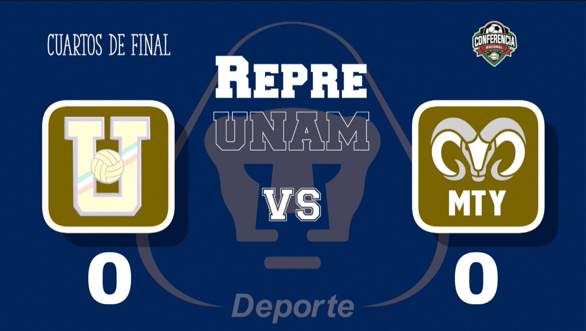 Repreunamvar's tweet photo. Marcador al medio tiempo en los cuartos de final del torneo @CONADEIPmx en el Estadio de Prácticas de Ciudad Universitaria, UNAM

Pumas 🐾 0️⃣
Borregos 🐏 0️⃣ https://t.co/6fUC5SDCra