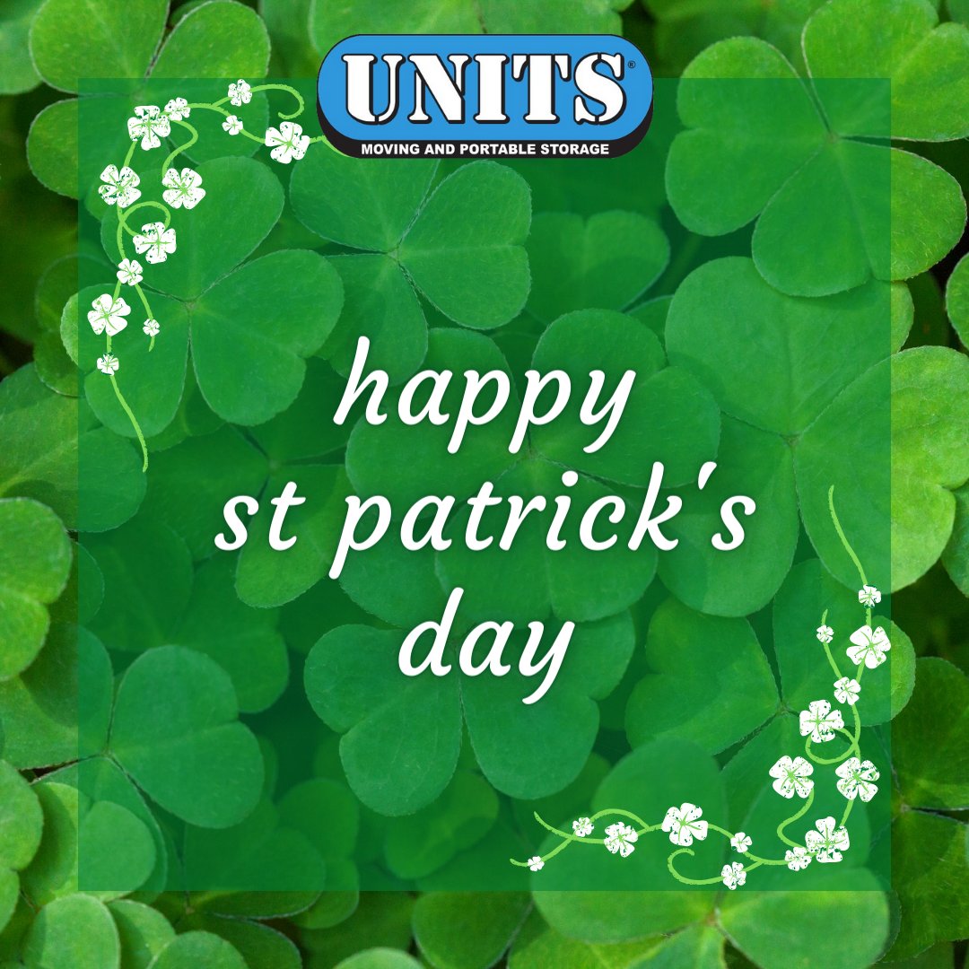 UNITSMilwaukee's tweet photo. Lucky you! Happy St. Patrick's Day from UNITS Moving &amp; Portable Storage! May your day be filled with luck! https://t.co/6WHiIlfhdq