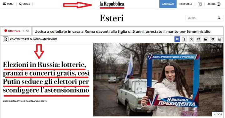 itsmeback_'s tweet photo. SENZA VERGOGNA
Da giorni i media italiani non fanno altro che mettere le mani avanti sulla vittoria elettorale di Putin con false accuse e ridicoli teoremi. Dimenticandosi che tra coloro che elogiavano gelati e birre gratis per inocularsi il letale siero c’erano proprio loro. Buffoni!

- Francesco Girau

👇👇👇