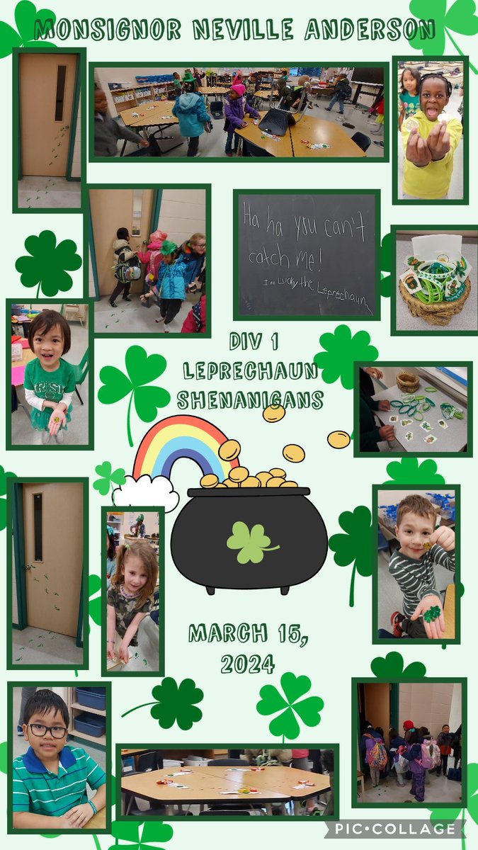 Leprechauns came to visit Div l classrooms, but those mischievous guys were gone when the students came to school on Friday morning. ☘️🌈 🍀 #Leprechaunfun #StPatricksDay @CCSD_edu