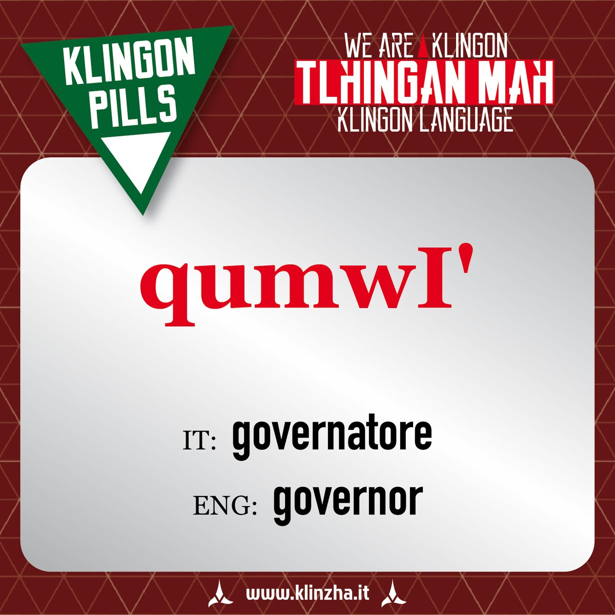 ItalianKlinzha's tweet photo. qumwI' - #klingon #klingonlanguage #klingonempire #klinzha #iks #StarTrek #klingonpills #howdoyousayit #trekkers #geek #nerdlife #ilovestartrek #startrekfamily #startrekfan https://t.co/PK7mh0DgFQ
