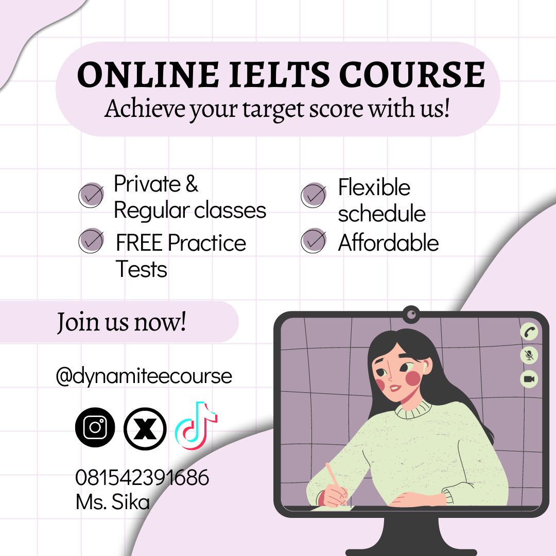 itsmisssika's tweet photo. Online IELTS Course
10 sessions = Hanya IDR 1500K 
Free Practice Test hingga 3 kali
Yuk yang lagi bingung mau kursus IELTS, buruan DM kami ya :) https://t.co/UIx6AQl4OD