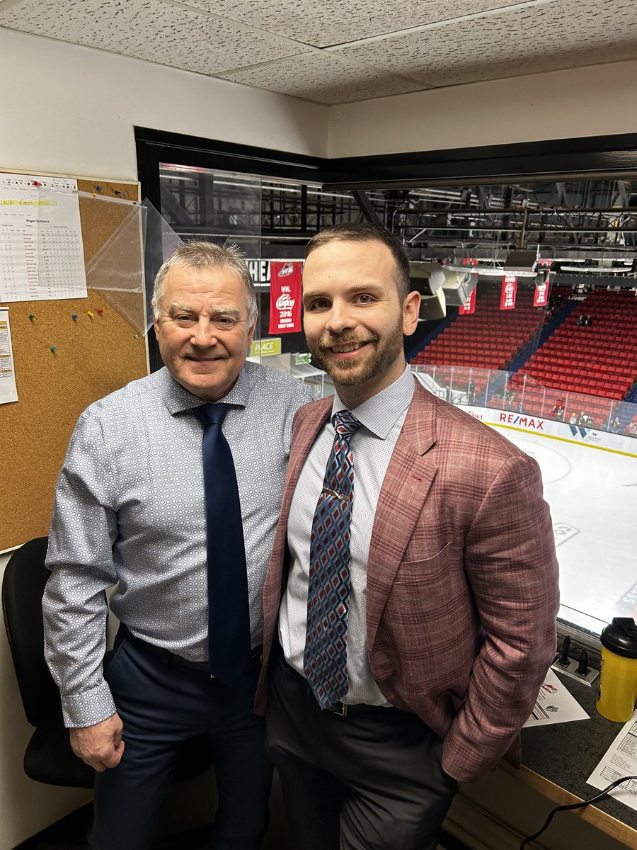 RobMahonPxP's tweet photo. While I have a long way to go to catch some of my distinguished colleagues, last night was my 200th regular season game in the WHL. It was all the more special as my parents were there and it came against the team I started my career with. I’m fortunate to have the job I do. https://t.co/K0Wb2P1fnN