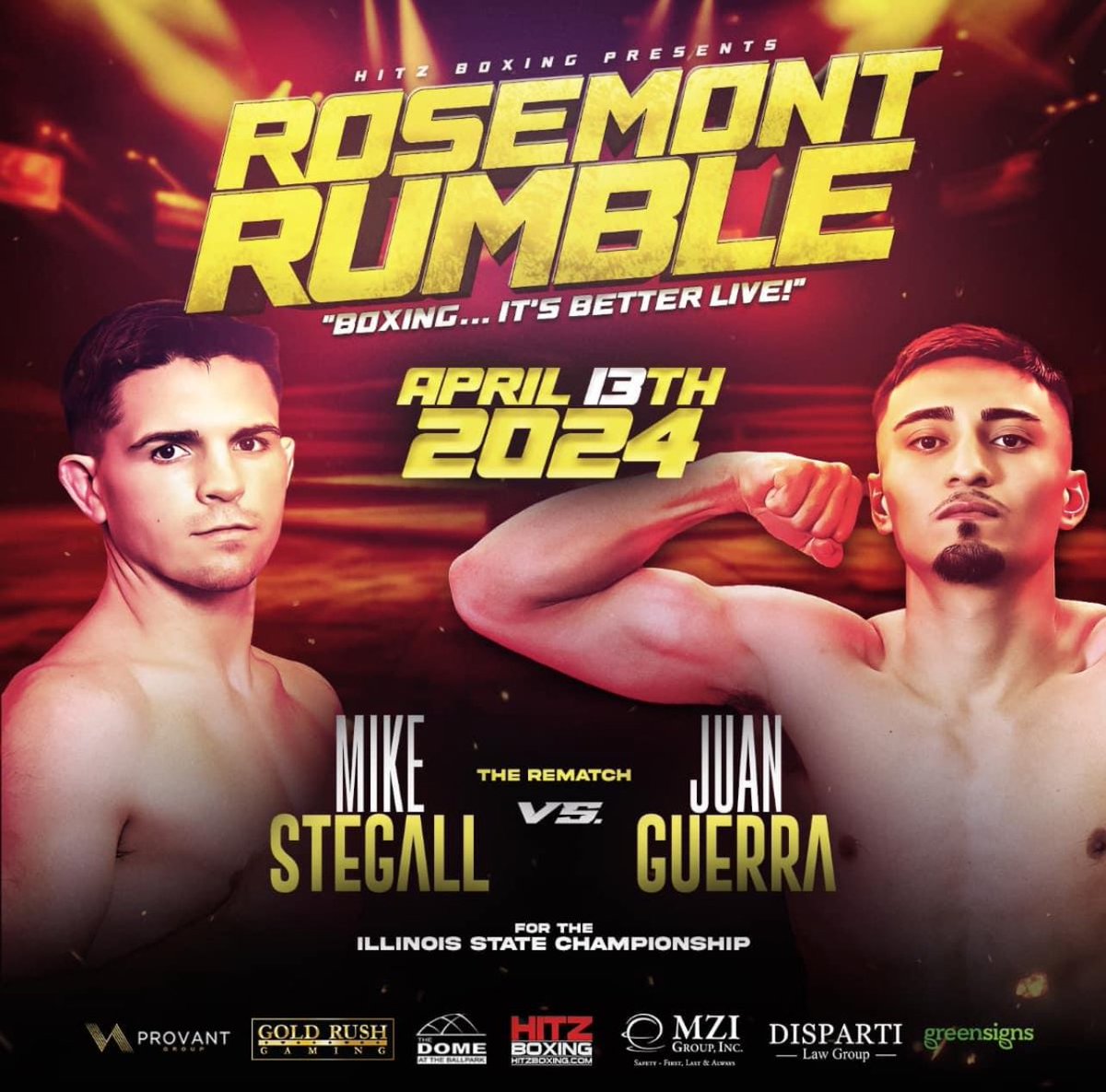 ‼️ IT’s OFFICIAL ‼️

Mike Stegall vs Juan Guerra for the Illinois State Title 👀 #RickRamosBoxing #HITZBoxing

⭐️: @MikeStegall6 / @HitzBoxing 
📍: @pkwybanksports (The Dome) 
🗓️: Saturday, April 13th 
🎟️: @RRBoxingGym 

#RickRamosBoxingGym #Chicago #ChicagoBoxing #Boxing