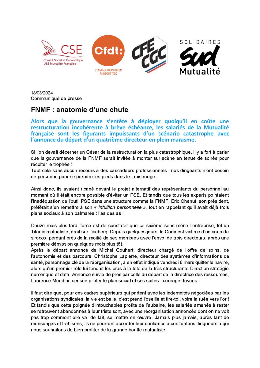 CSE de la Mutualité Française tweet media