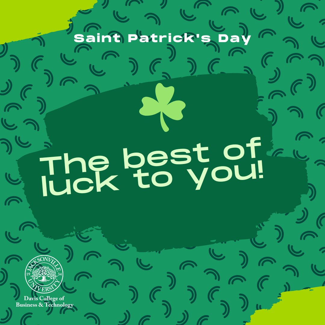 JUbusiness's tweet photo. There's no luck to it.....the JU Davis College of Business &amp; Technology has the best faculty, students and staff! https://t.co/GFuEmYgTTM