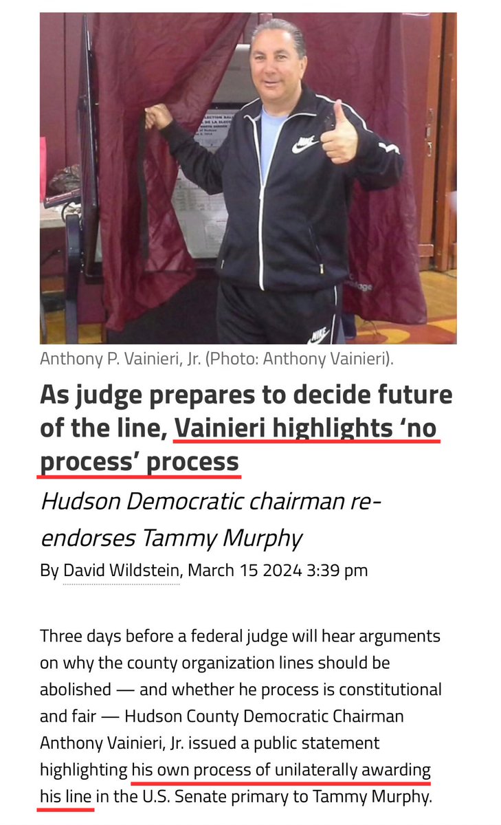 This is the same “‘no process’ process” that is continuing to reward Senator Menendez with an undemocratic ballot advantage for his son, Rob Menendez Jr.

It’s all the more reason to #AbolishtheLine THIS year and end the rule of party bosses.