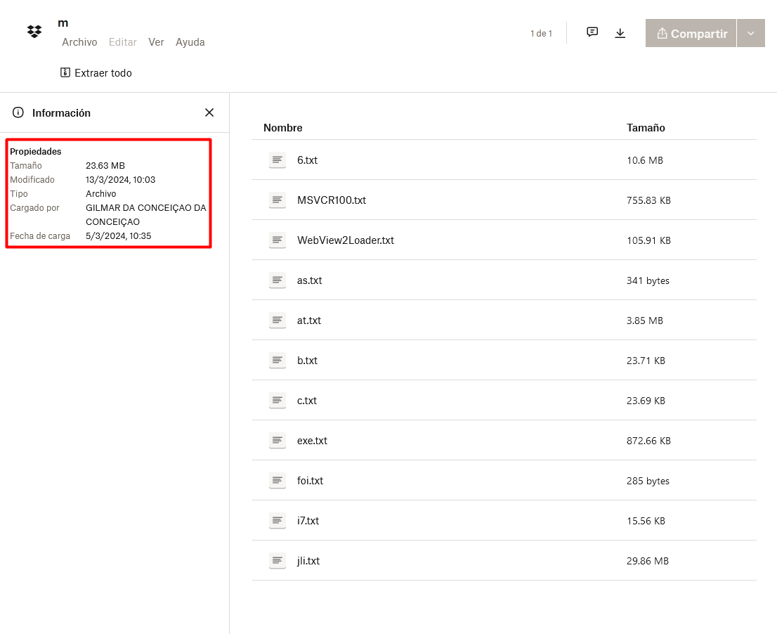 #Horabot dirigido a empresas de México 🇲🇽
.ZIP > .HTML > .RAR > .CMD > .PS1

Los correos phishing son enviados desde dominios temporary[.]link y traen adjunto un archivo .HTML (comprimido en un .ZIP) que inicia la descarga maliciosa.

Los archivos .HTML incluyen el nombre de la