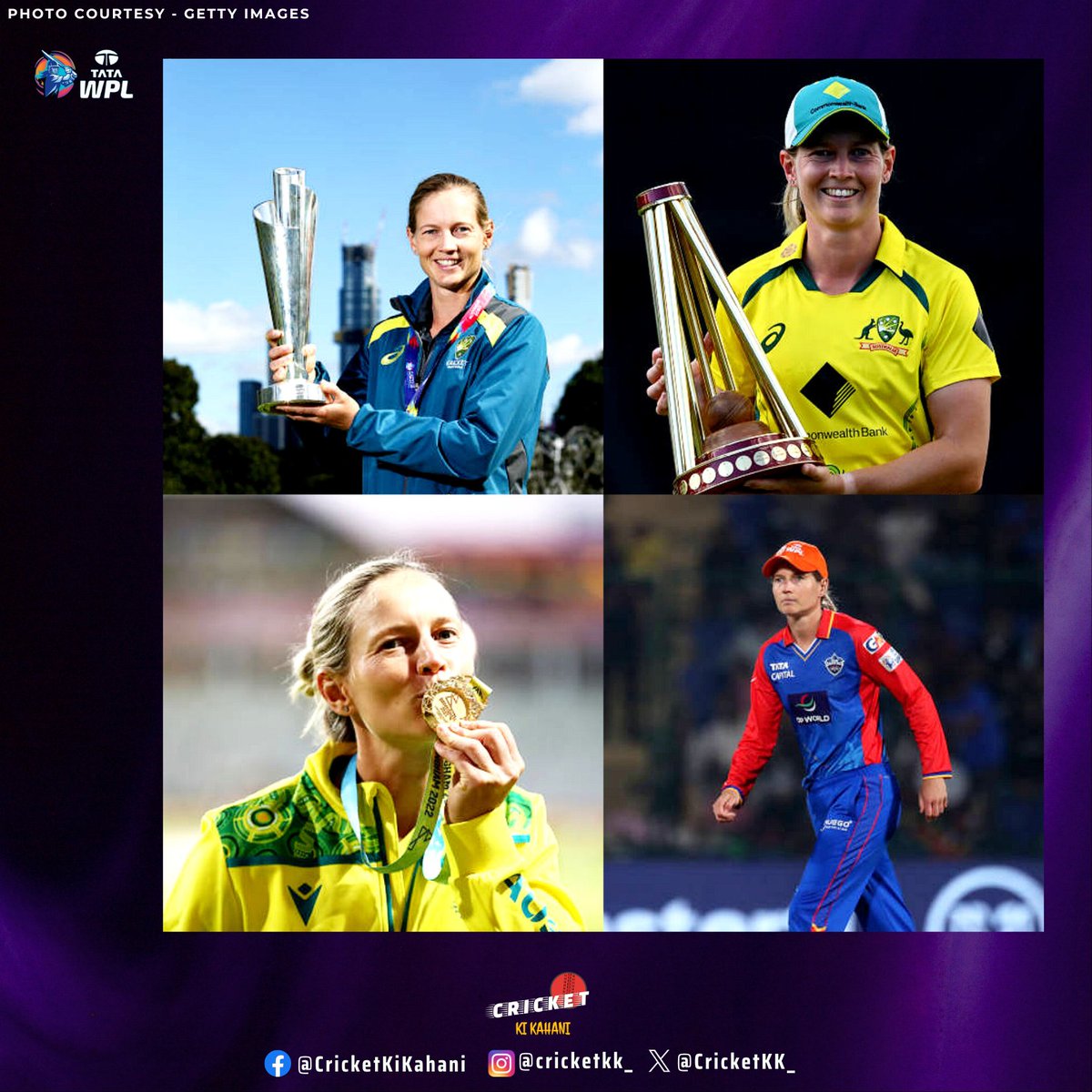 𝗠𝗲𝗴 𝗟𝗮𝗻𝗻𝗶𝗻𝗴 as captain 👩‍✈️: 
🏆 4⃣ T20 WC titles 🎗
🏆 1⃣ ODI WC title 🎗
🏅 #CWG2022 Gold medalist 🎗
❓ First #WPL trophy for the champion, tonight? 

#CricketWithCKK | #womenpremierleague2024 | #WPL2024 | #RCBvDC | #WomenInCricket | #WPL