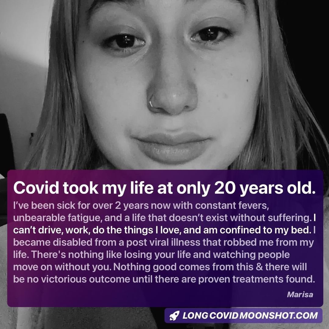 I will never stop advocating & spreading awareness about the disease that changed my life.

Estimated 16 million Americans with #LongCovid & ZERO approved treatments. We need help NOW!!! #NotRecovered #LongCovidAwareness 

Learn & more read stories here:
longcovidmoonshot.com