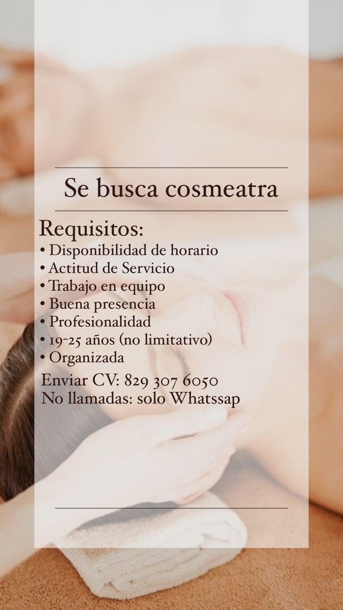 Oportunidad de Empleo 
☎️ 829-307-6050
.
.
. 
#venezolanosrd #venezolanosenrd #empleo #medicinas #salud #alquileres #habitaciones #serviciopublico #ayudas #vacantes #republicadominicana #santodomingo #rd #santiagodeloscaballeros #puntacana #ventas #venezolanosenelextranjero