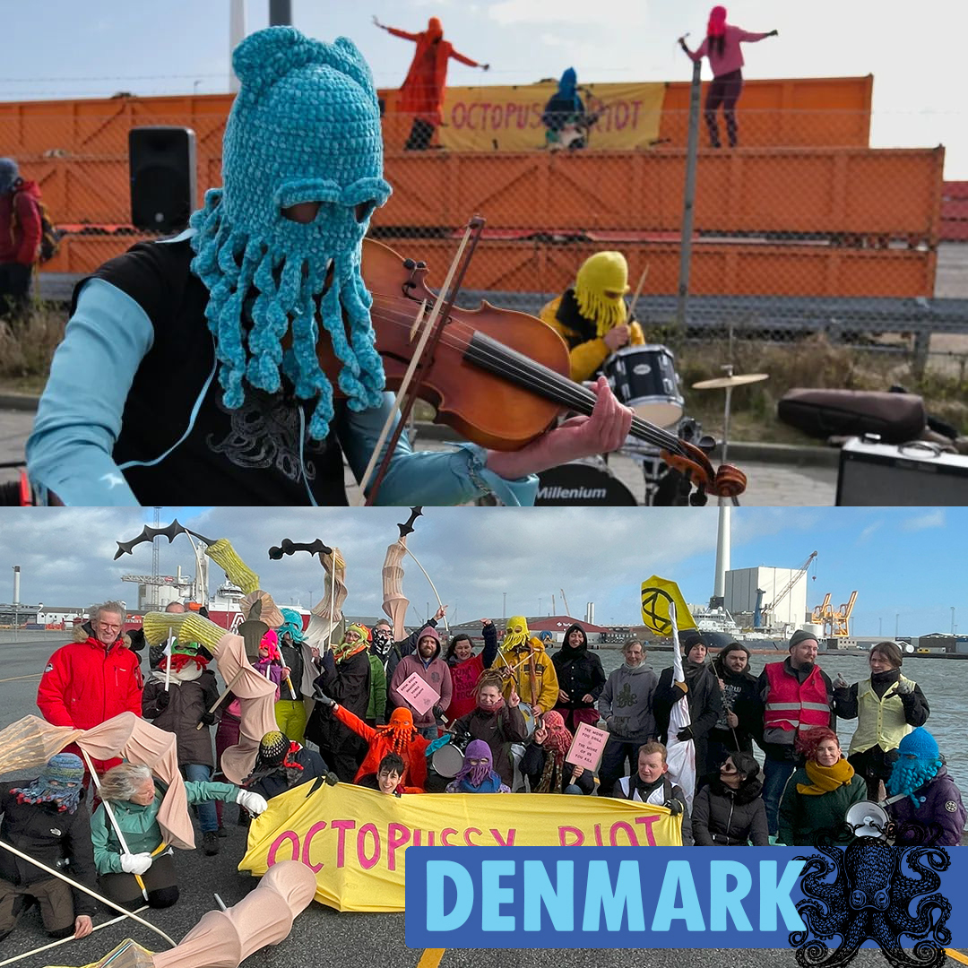 XRebellionUK's tweet photo. UNITED WE WILL SURVIVE

Acts of #CivilDisobedience echo across the North Sea as activists from UK, Norway, Sweden, Denmark, Germany &amp; the Netherlands unite against new North Sea oil and gas extraction

WE WILL CONTINUE TO RISE UP until we have a #NorthSeaFossilFree https://t.co/AA8P0436ty