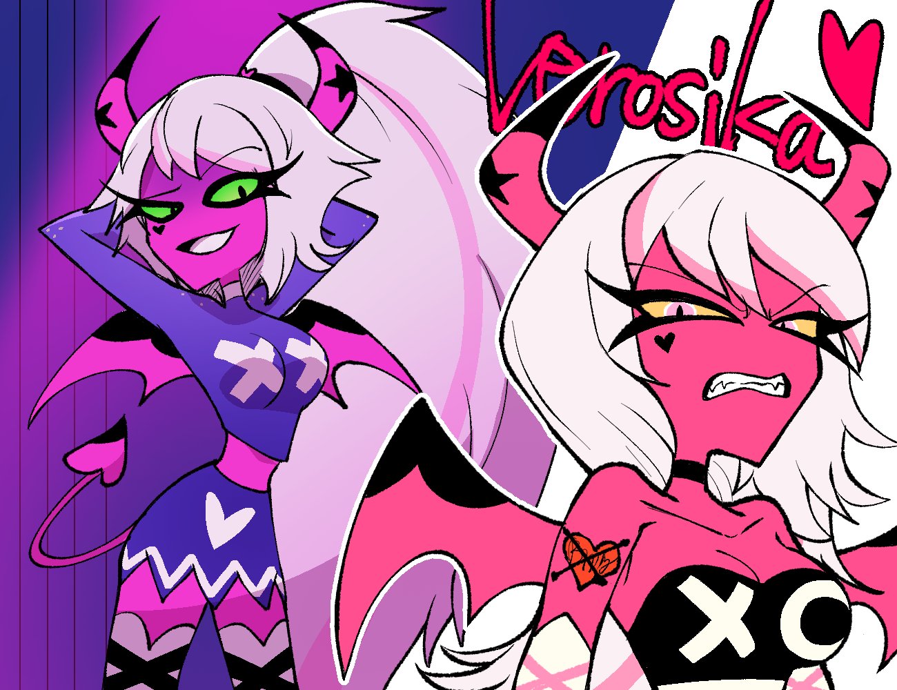 HELLUVABOSS ヘルヴァボス ヴェロシカ ヴェロシカ・メイデー 🩷🖤💜 HELLUVA BOSSの新しいエピソードの
