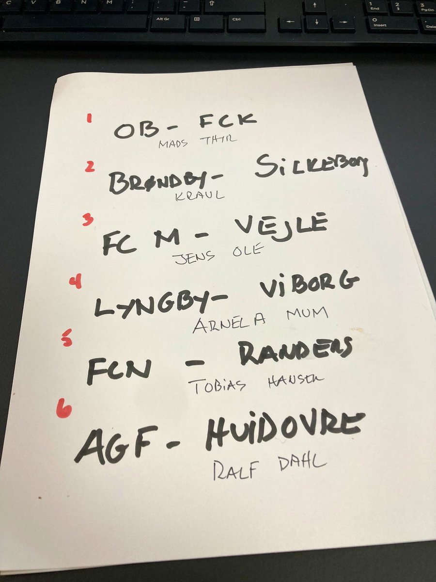 LIGA ruller fra klokken 16. Er du enig i rækkefølgen? #FuldPlade