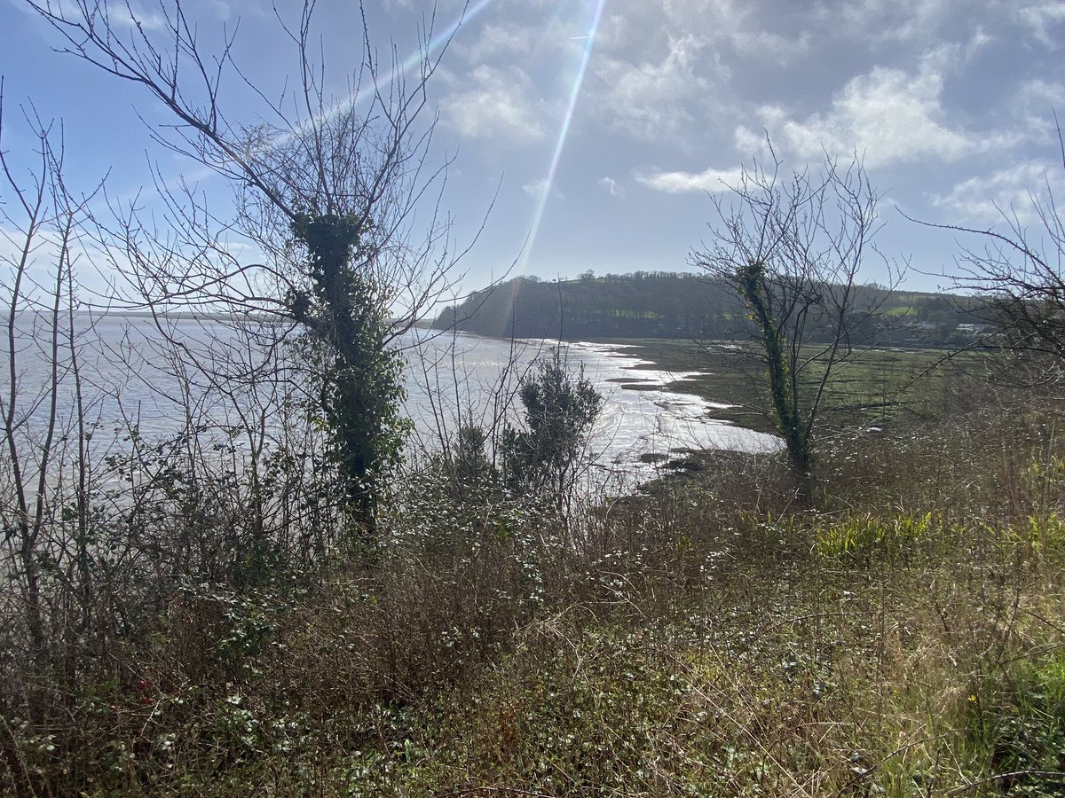 A beautiful day here in Laugharne after yesterday’s deluge. Sitting in the sunshine with a cuppa at Dylan Thomas’s house. Bliss.