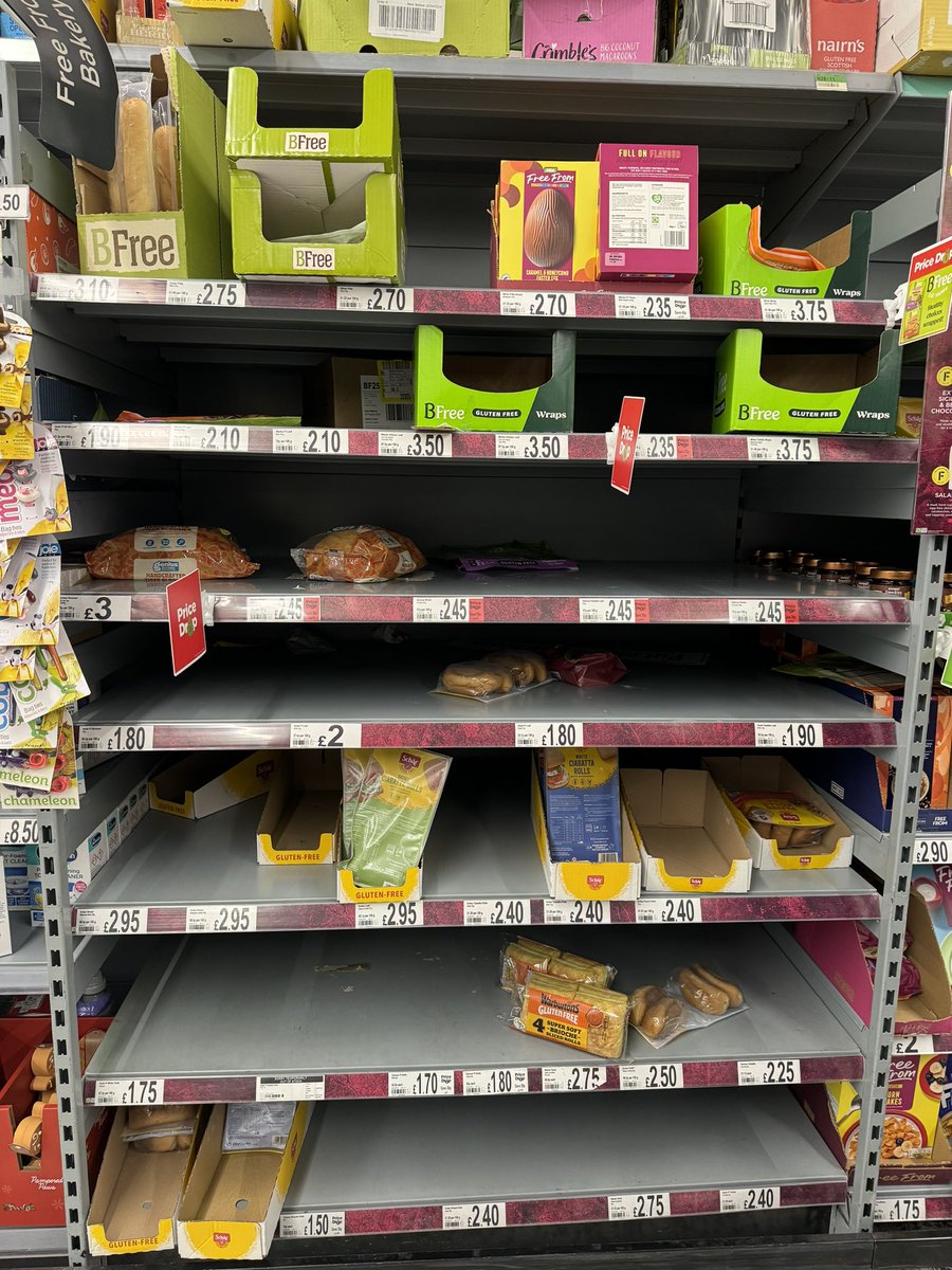 State of the free from section in <a href="/asda/">Asda</a> <a href="/AsdaServiceTeam/">Asda Service Team</a>  it’s been empty for weeks. Every time there is out of date food… today, something from December 😭 one hungry coeliac who needs to travel to more shops ….. 😞