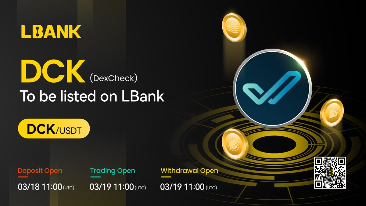 LBank_Exchange's tweet photo. 🌟New #listing

✨ $DCK (DexCheck) will be listed on LBank! @DexCheck_io

https://t.co/AhMMq3E7sj ($DCK) is a pioneering crypto trading analytics platform, employing AI and machine learning for cutting-edge DEX and NFT market analysis.

👉Details: https://t.co/EaIktSlAhC https://t.co/DJcgVpJvCU