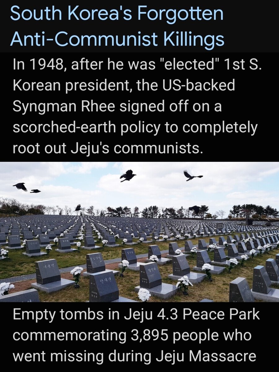 ninadn21's tweet photo. The root cause of Korean War was the US anti-Communist intervention after WW2. The Jeju Massacre in 1948 was the true beginning of Korean War. In 2003, National Committee for Investigation of the Truth about Jeju Incident chaired by S Korean PM Goh Kun described it as a genocide. https://t.co/w191PfNWH5