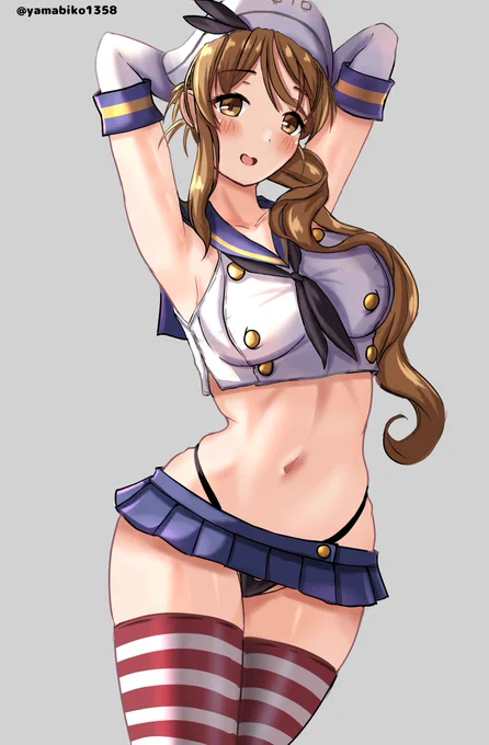 島風コスのリットリオ#艦これ版深夜の真剣お絵描き60分一本勝負#艦これ版真剣お絵描き60分一本勝負_20240317#艦これ #リットリオ 