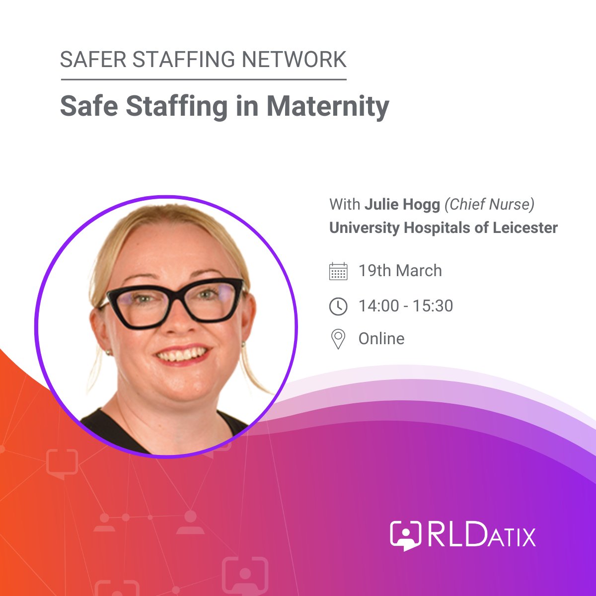 Join the next #SafeStaffingNetwork meeting where we will be joined by Julie Hogg, Chief Nurse, from University Hospitals of Leicester to explore safe staffing in Maternity. Not yet a member of the Safe Staffing Network? Register here: ow.ly/ybR650QUoya