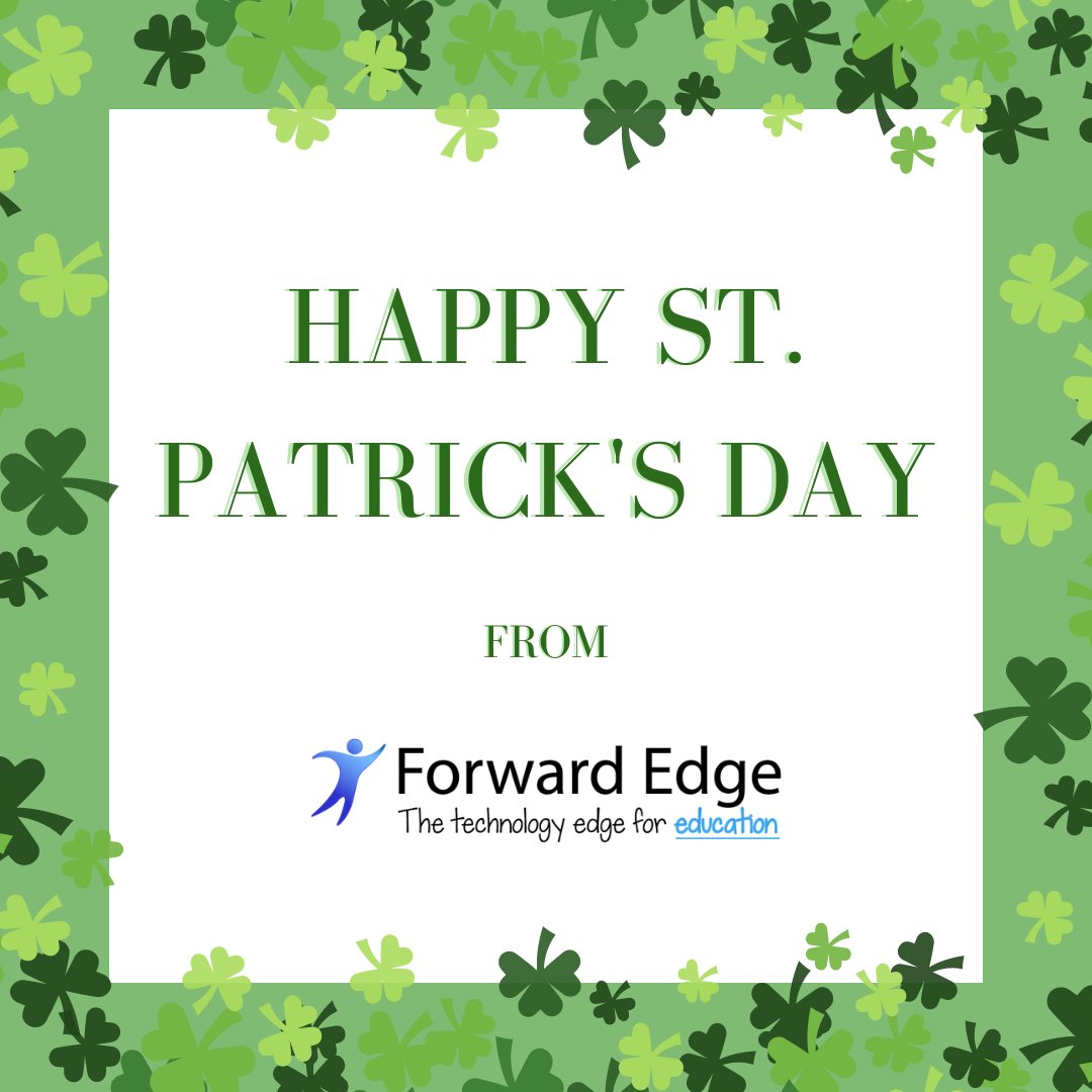 We are so LUCKY to have all of our customers and everyone here at Forward Edge - we couldn't do what we do without you! Have the best St. Patrick’s Day from Forward Edge!
#edtech #FEK12