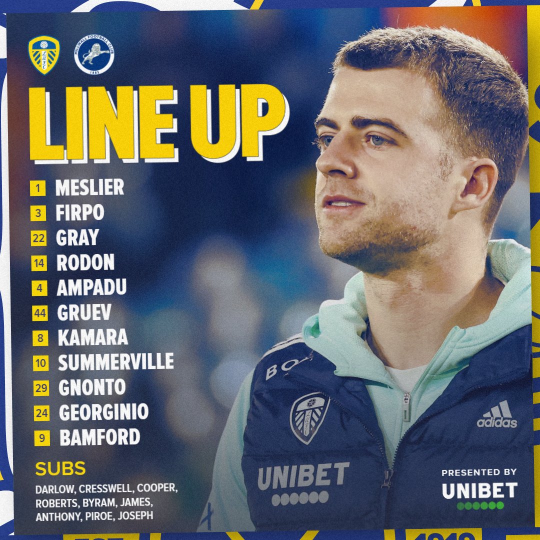 LUFC's tweet photo. 📋 Your #LUFC Starting XI... https://t.co/mSlZagWhTZ